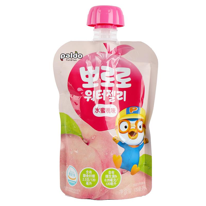 south korea lele pororo suction jelly 120ml quality assurance 1 year peach grape flavor snacks can absorb jelly Item Picture