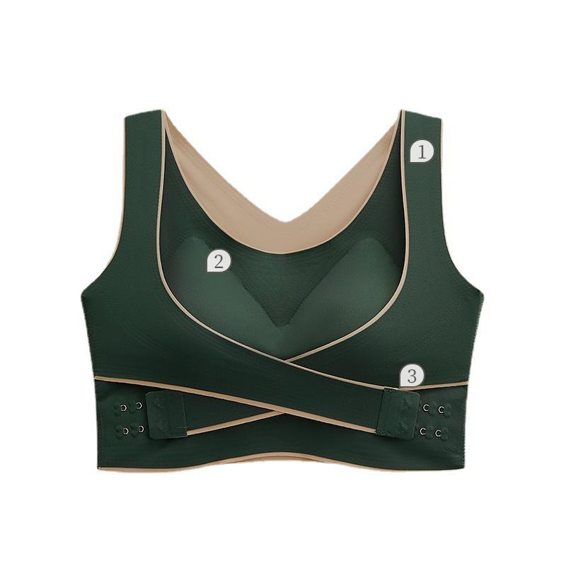 women's cross-test buckle bra gathered without trace no wire accessory breast push up prevent accessory breast push-up adjustable underwear Item Picture