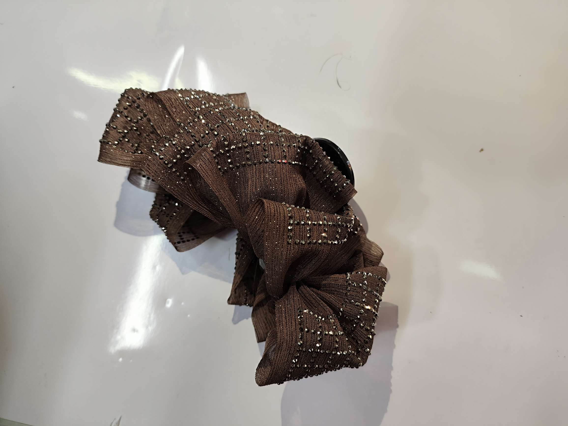 Hair clips for adults, back of the head, ponytail clips, grid diamond, shiny hair accessories, French bow headwear detail image 3