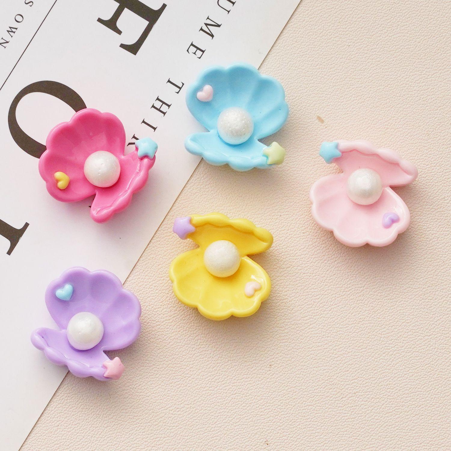 pearl shell ~ cute cartoon cream glue phone case resin accessories mobile phone charm pendant diy ornament handmade