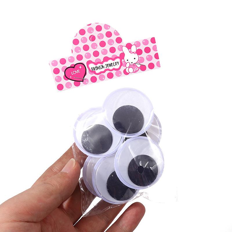 activity eye band adhesive children's diy handmade toy accessories large and medium small size black and white plastic activity fake eyes Item Picture