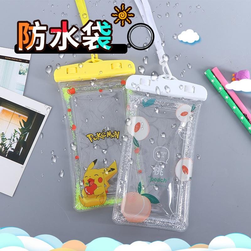 factory wholesale swimming transparent waterproof phone set pvc floating touch screen quicksand inflatable mobile phone waterproof bag customization