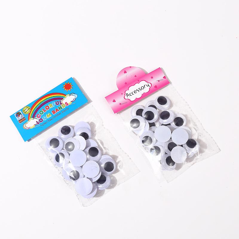 activity eye band adhesive children's diy handmade toy accessories large and medium small size black and white plastic activity fake eyes Application Scenario