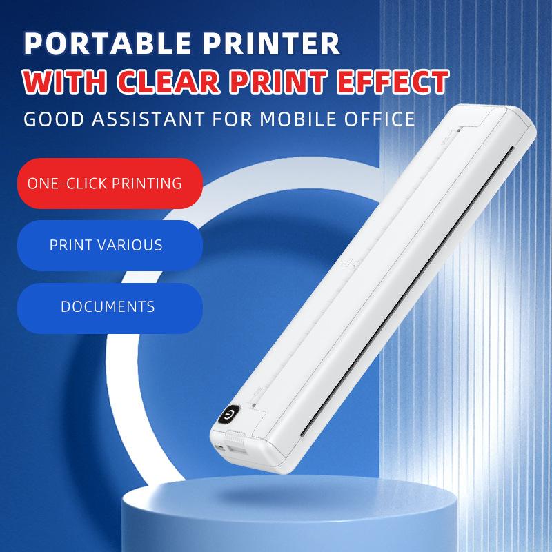 cross-border a4 office wrong question printer portable mini ink-free thermosensitive paper photo-free label household printer