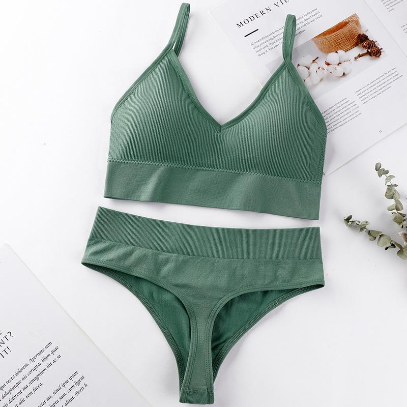 women's underwear small chest push-up thin wireless plus size sports sling vest french triangle cup bra set Specification drawing