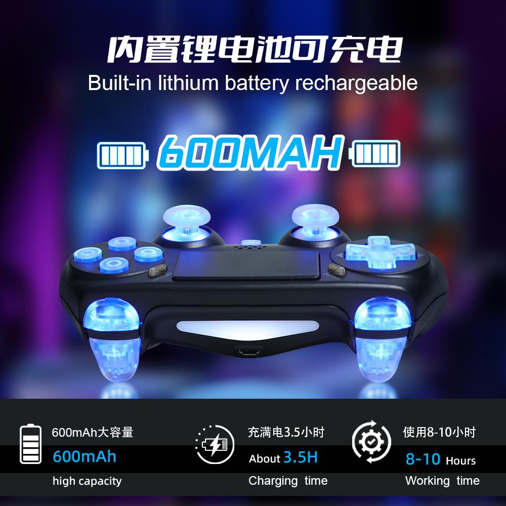 ps4 gamepad compatible with pc computer version six-axis vibration body sense rgb lamp button bluetooth wireless game handle Specification drawing