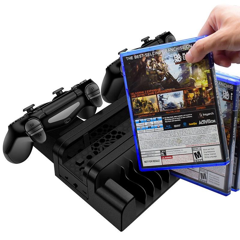 ps4 slim pro main engine cooling fan bracket game disc rack ps4 handle fixed charger double charger storage rack Application Scenario