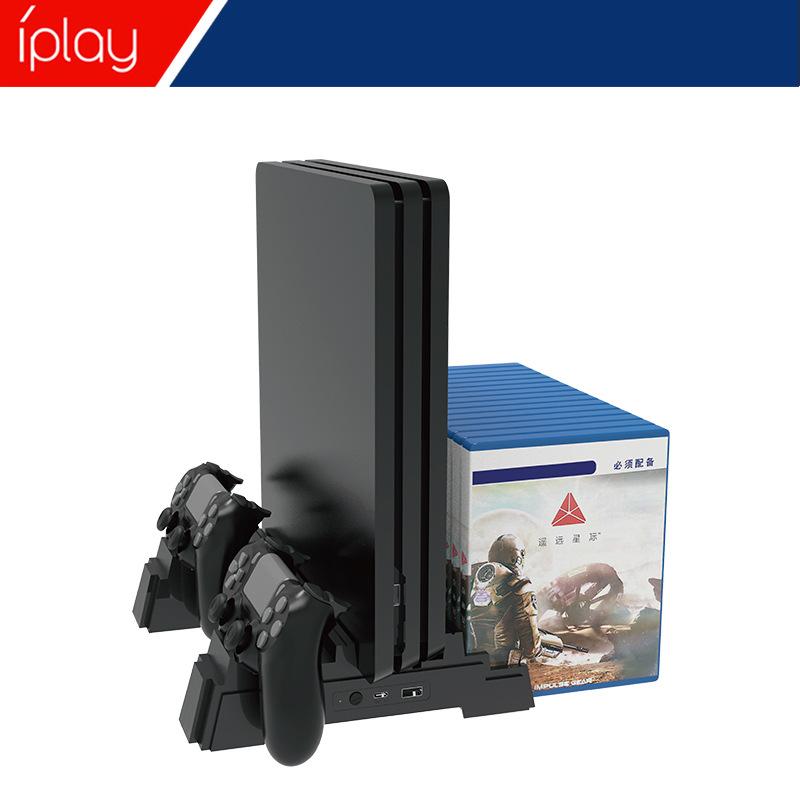 ps4 pro slim host multi-function air duct cooling base disc storage rack ps4 handle double-seat charger full figure