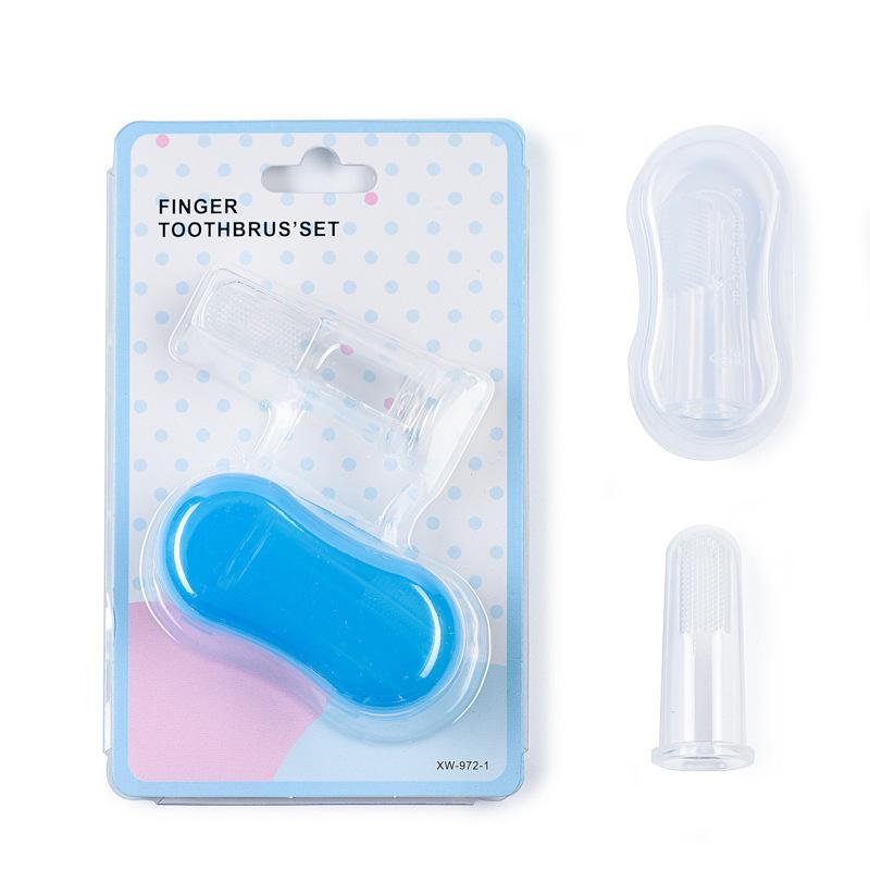 English Paper Card Baby Finger Silicone Toothbrush Tongue Moss Cleaning Breast Toothbrush Finger Sleeve Pet Silicone Toothbrush