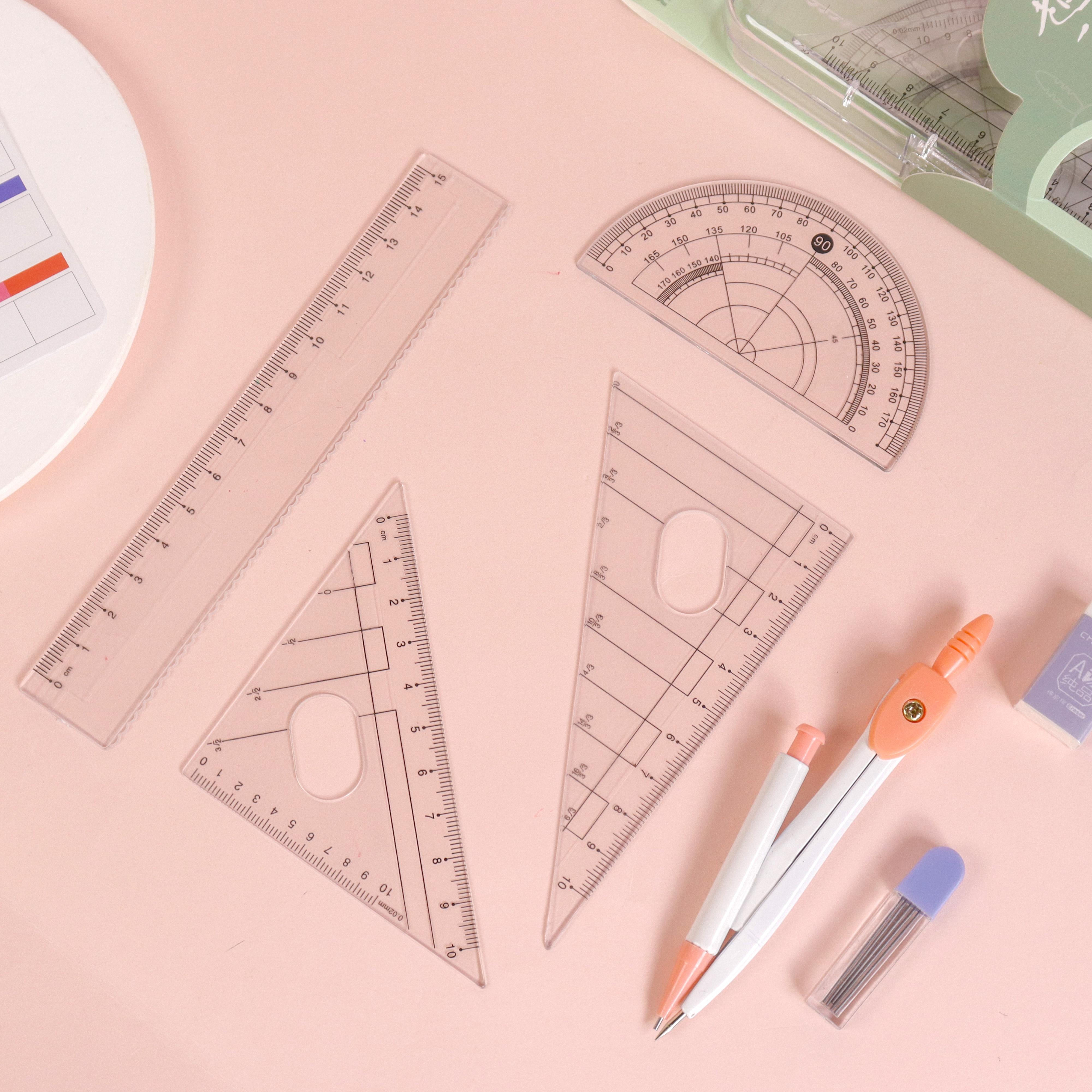 XX-9102 Compass Seven-piece Set, 7-piece set, metal compass set, primary and secondary school students' examination drawing, design and drawing tools, student drawing instruments wholesale Specification image