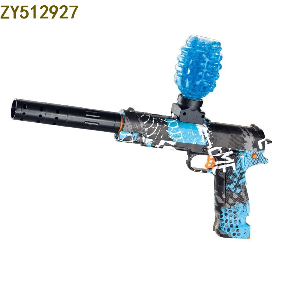 Electric toy boy outdoor PlayerUnknown's Battlegrounds model gun hand-hand automatic water bullet gun [Collaboration Version] Graffiti/Solid color 7.4V lithium battery water bullet gun Specification image