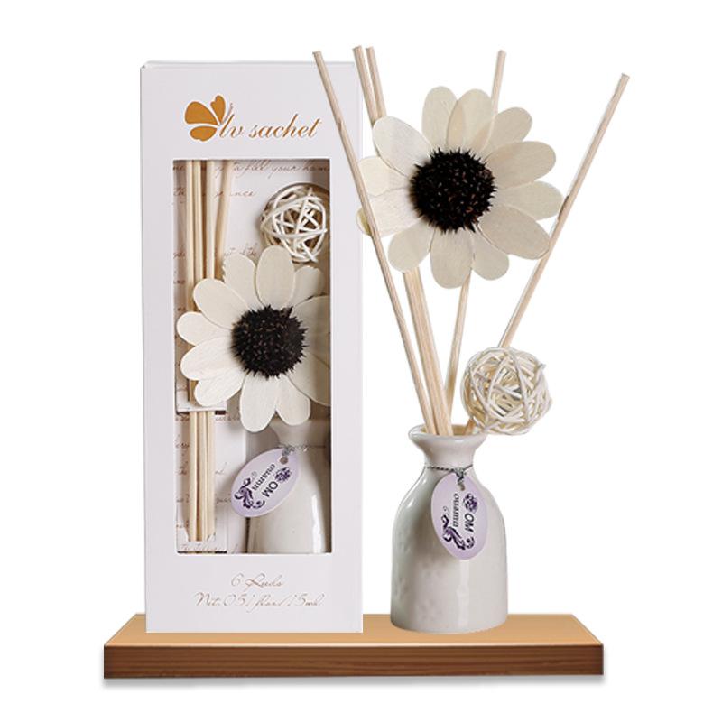 Hot Selling Lavender Fire-Free Aromatherapy Set Customized Rattan Ceramic Essential Oil Volatile Aromatherapy Perfume Factory Wholesale Specification drawing
