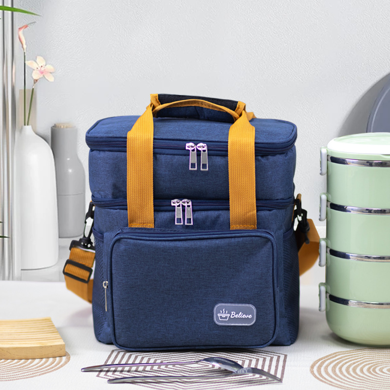 Wholesale lunch bags in stock, 17-liter refrigerated lunch box bags, expandable double-layer lunch bags, leak-proof hand-held insulated bags detail image 9