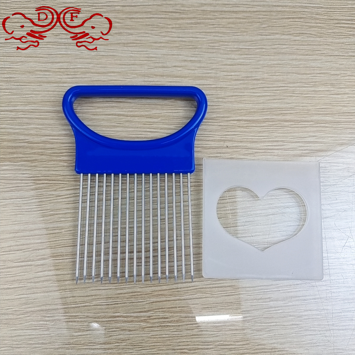 DF68856 Stainless steel onion insert tender meat needle fruit and vegetable slicing fixer Multi-functional kitchen tool DF TRADINGHOUSE Specification drawing