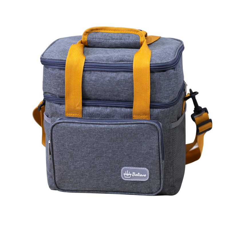 Wholesale lunch bags in stock, 17-liter refrigerated lunch box bags, expandable double-layer lunch bags, leak-proof hand-held insulated bags detail image 12