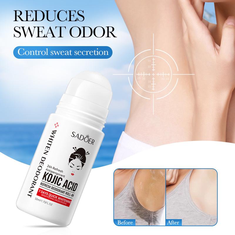 English Deodorant Ball Sadoer Kojic Acid Whitening Perfume Antiperspirant Ball Cross-Border Foreign Trade Factory Direct Sales full figure