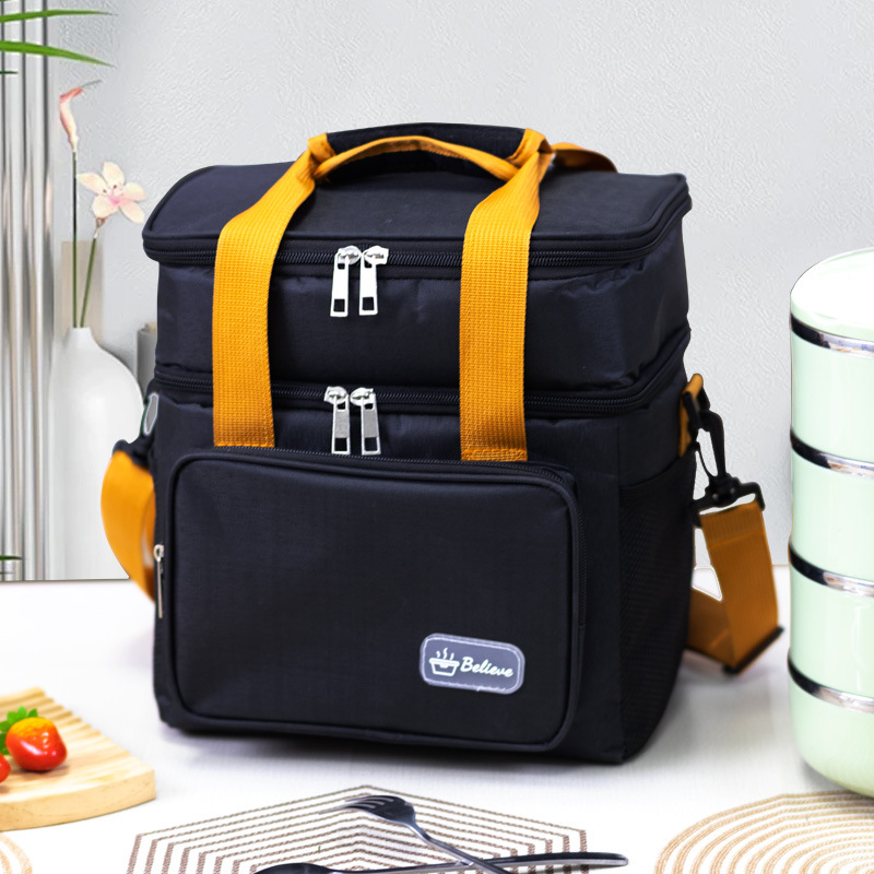 Wholesale lunch bags in stock, 17-liter refrigerated lunch box bags, expandable double-layer lunch bags, leak-proof hand-held insulated bags details Picture