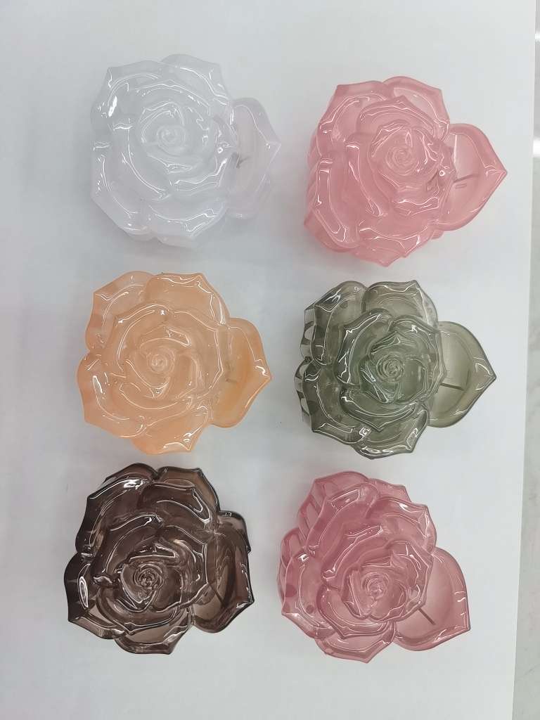 6CM玫瑰花造型塑料鲨鱼夹创意饰品精致发夹植绒头饰 独特发饰发卡女士优雅头饰时尚发饰新款
