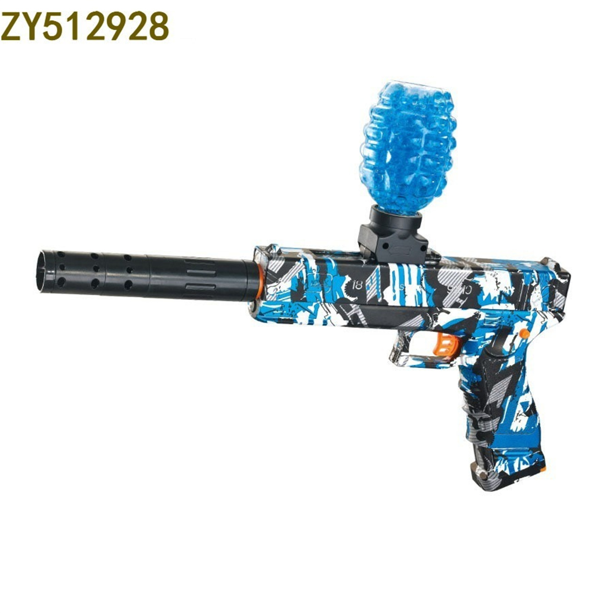 Electric toy boy outdoor PlayerUnknown's Battlegrounds model gun hand-hand automatic water bullet gun [Collaboration Version] Graffiti/Solid color 7.4V lithium battery water bullet gun details Picture