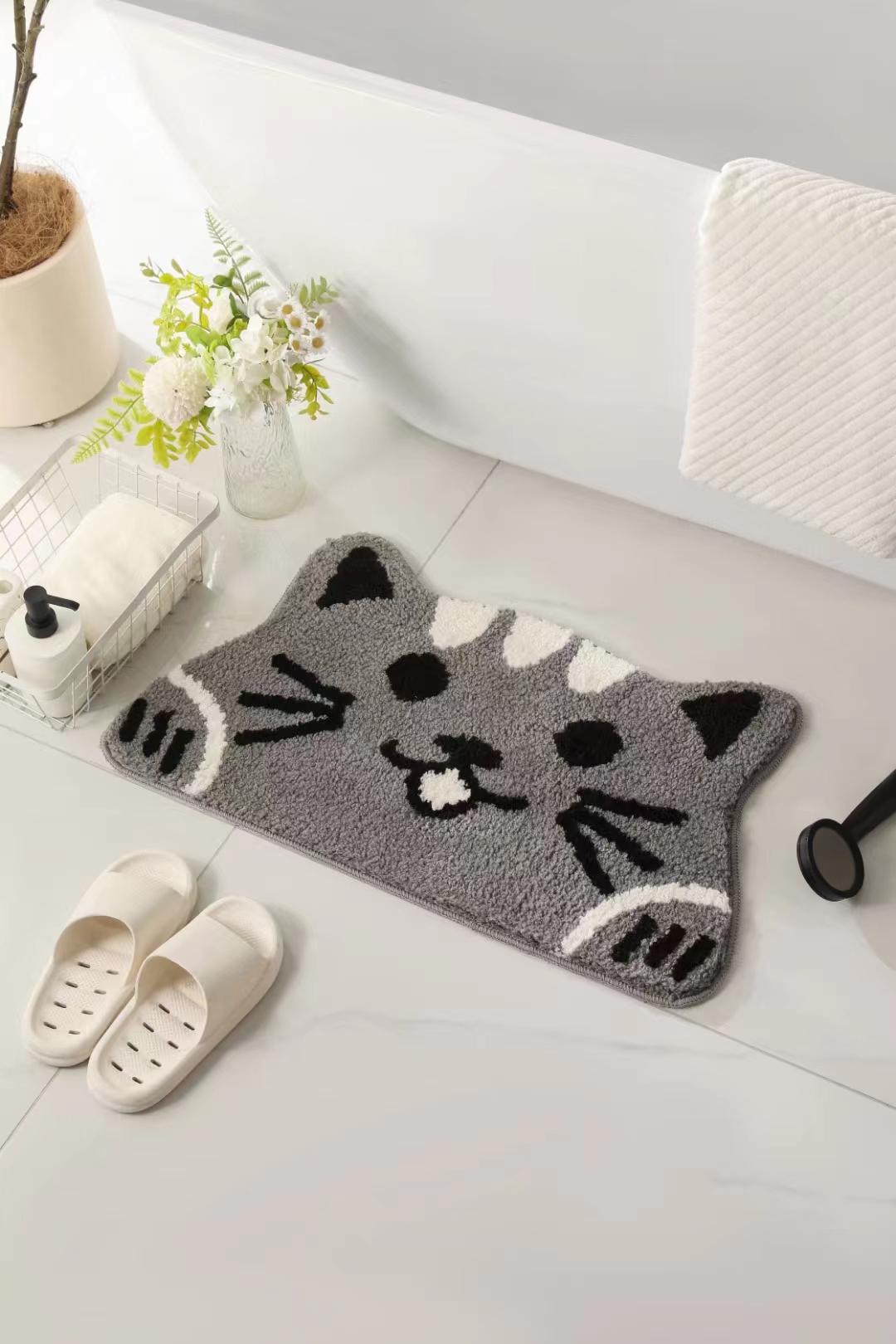 New cat head style floor MATS, anti-slip MATS, foot MATS, door MATS, bathroom MATS, absorbent MATS, kitchen MATS, carpets, 40*70cm, 4 patterns. Good product quality Item Picture