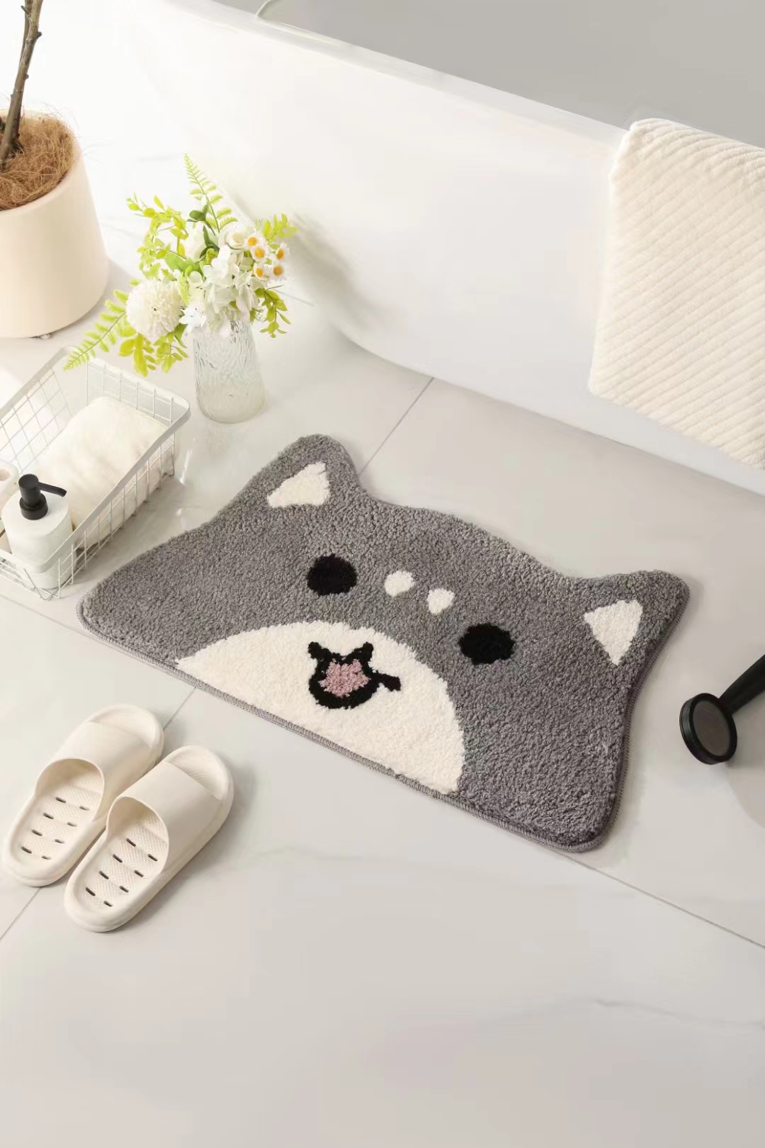 New cat head style floor MATS, anti-slip MATS, foot MATS, door MATS, bathroom MATS, absorbent MATS, kitchen MATS, carpets, 40*70cm, 4 patterns. Good product quality details Picture