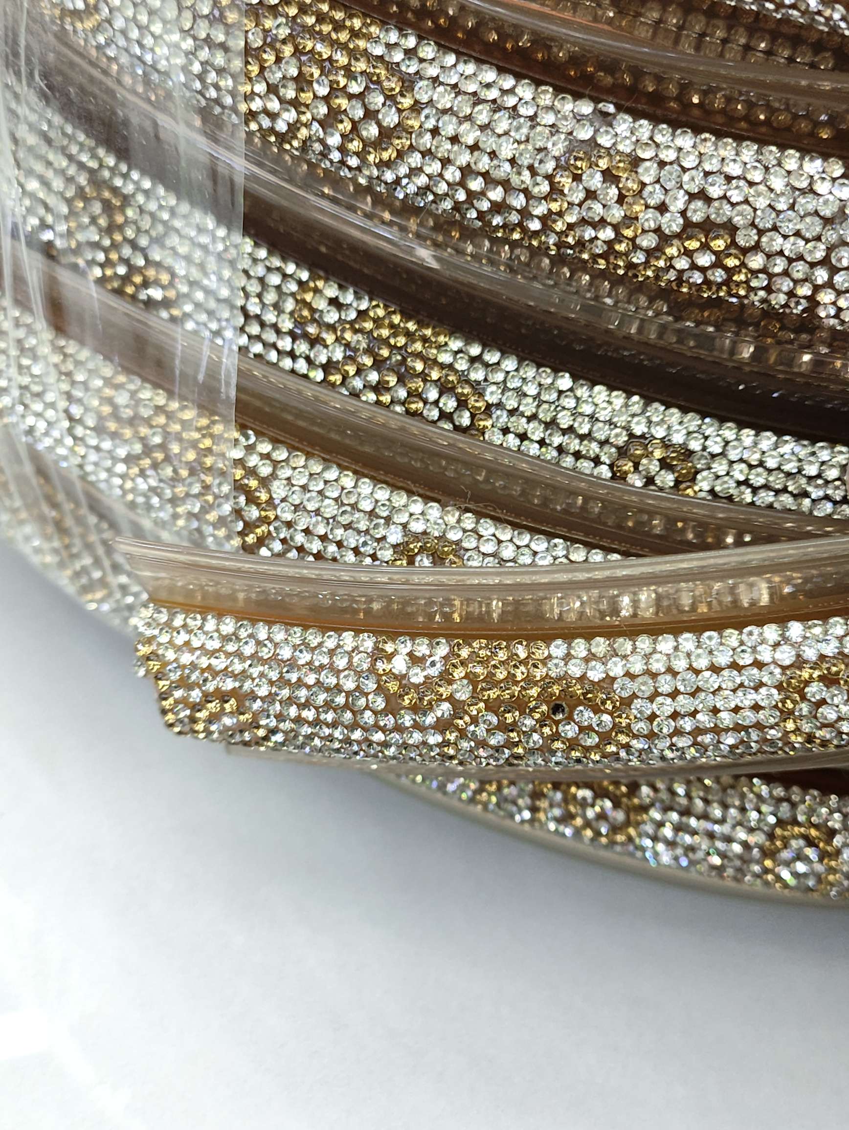 PVC镶钻装饰条 腰带鞋面服装饰品配件辅料线带，塑胶带厂家直销详情7