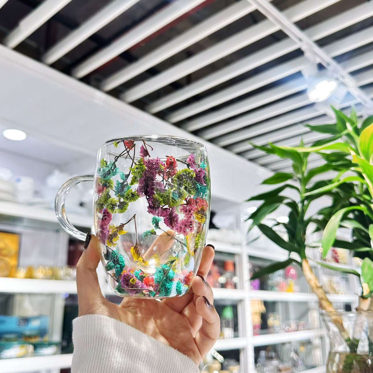 高鹏硅双层玻璃杯茶杯子男女个性白底实物图