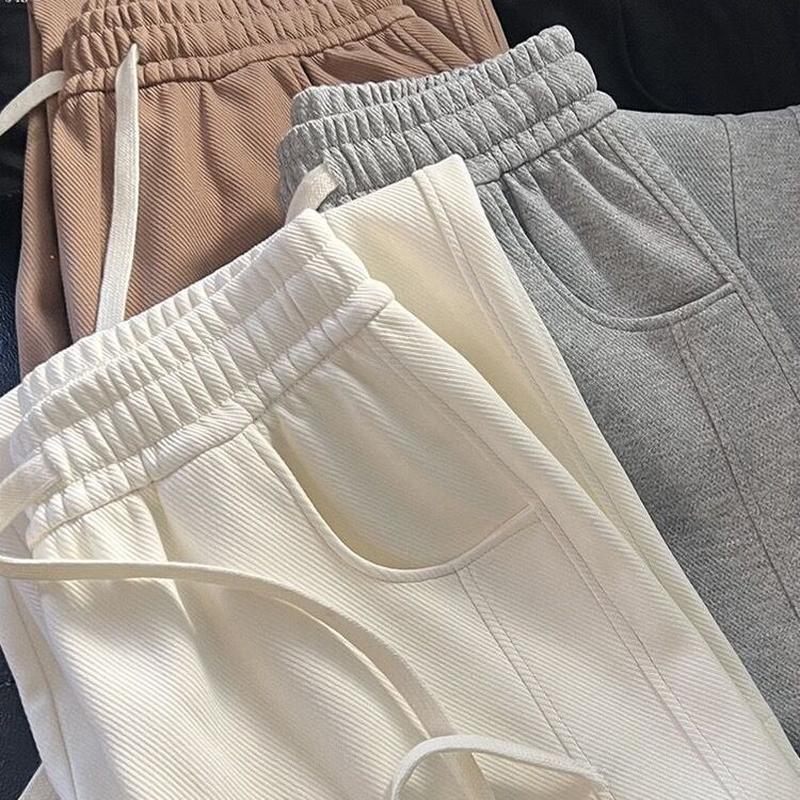white wide leg pants women's spring, autumn and winter loose drooping banana pants mopping casual pants high street track sweatpants tide