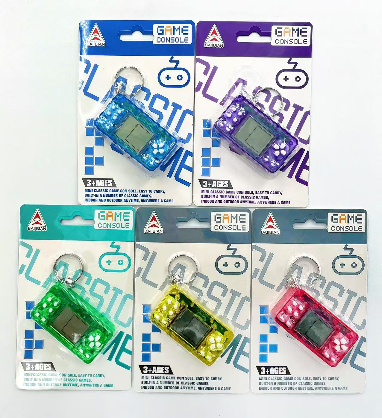 E22-C/T Russian square mini game transparent/solid color dual-mix exquisite small keychain, portable, factory direct sale pic 4