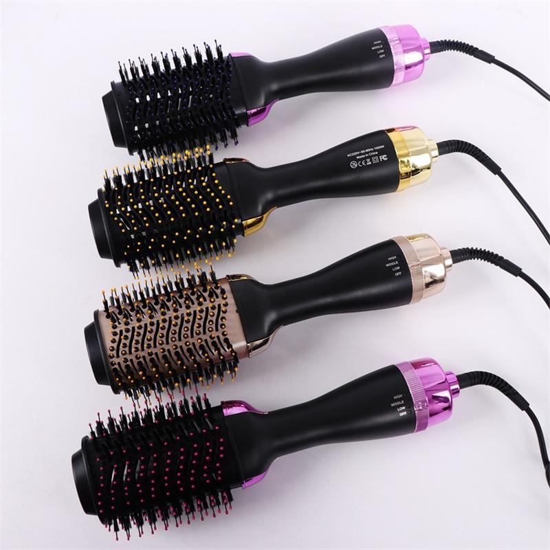 cross-border hot air comb wet and dry dual-use hair straightener and curler negative ion hair care fluffy heat blowing combs full figure