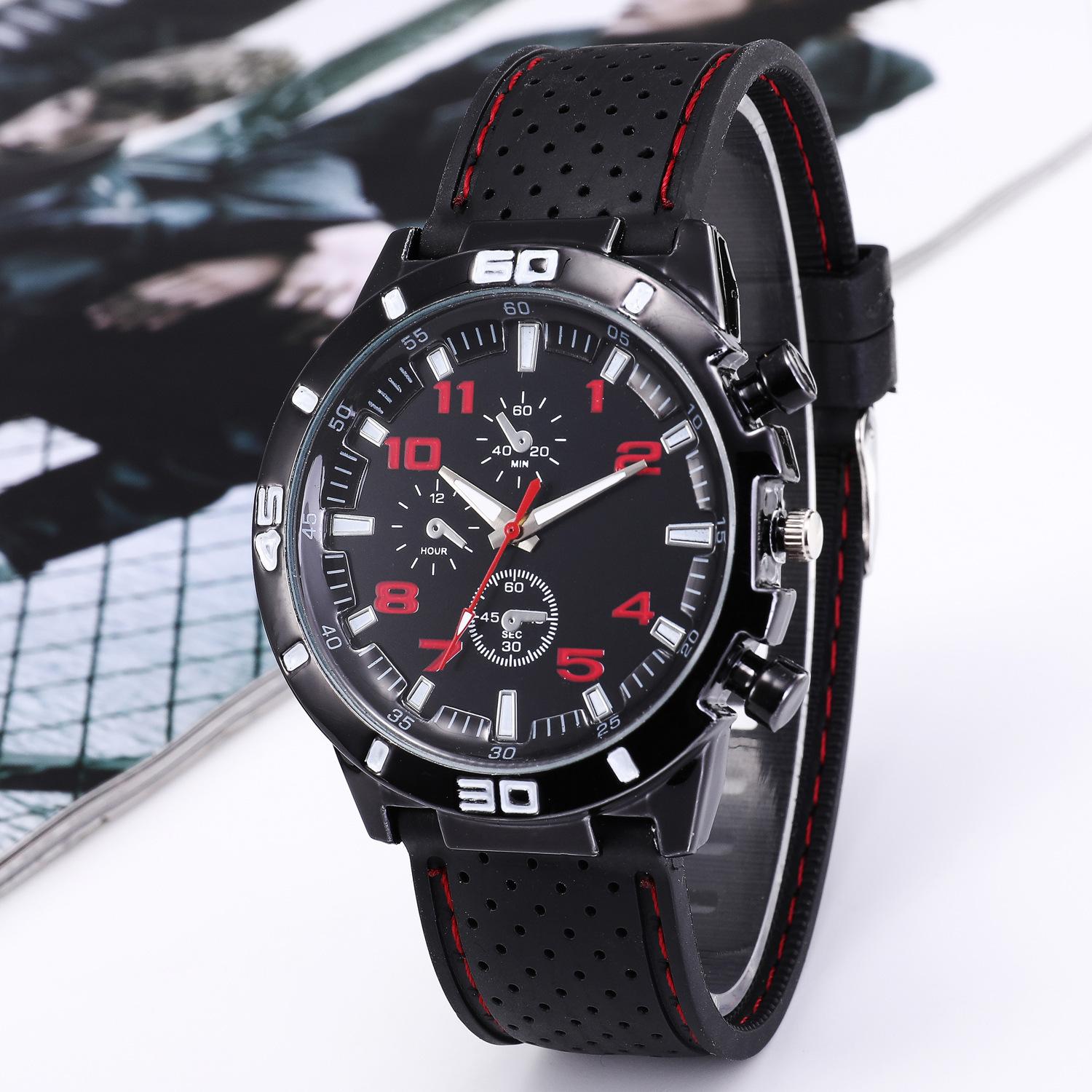 classic fashion silicone stitching men's quartz watch casual fashion watch one piece dropshipping foreign trade watch men