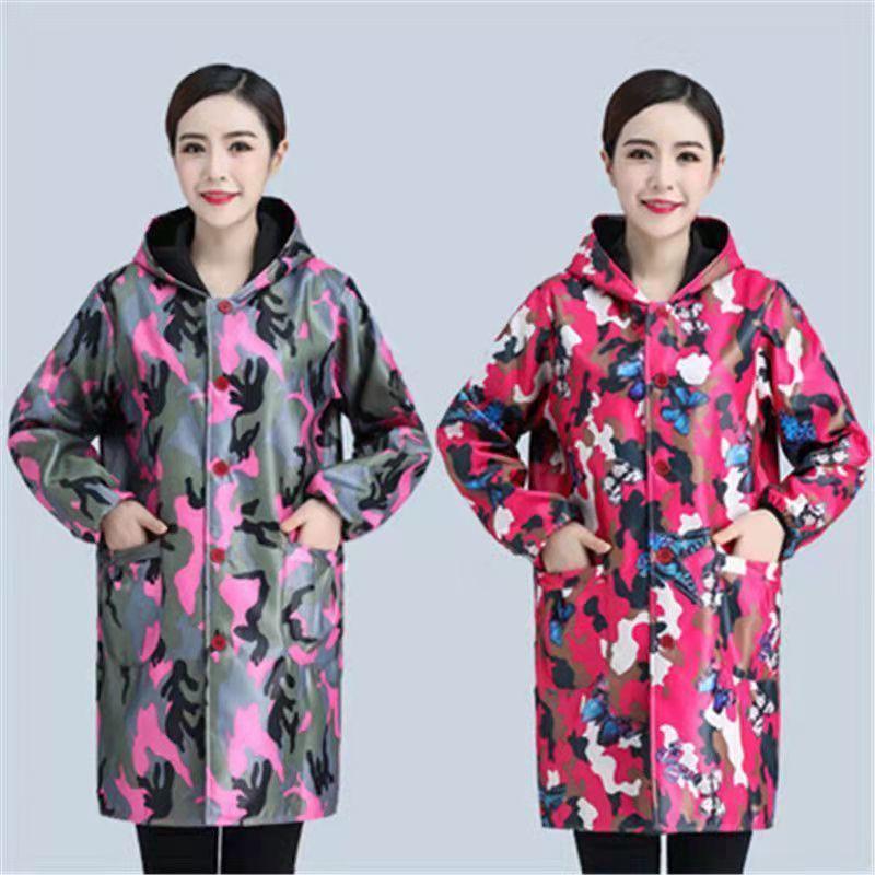 [one piece dropshipping] overclothes fleece-lined autumn and winter men's and women's waterproof oil-proof new work clothes unlined long gown camouflage protective clothing Application Scenario