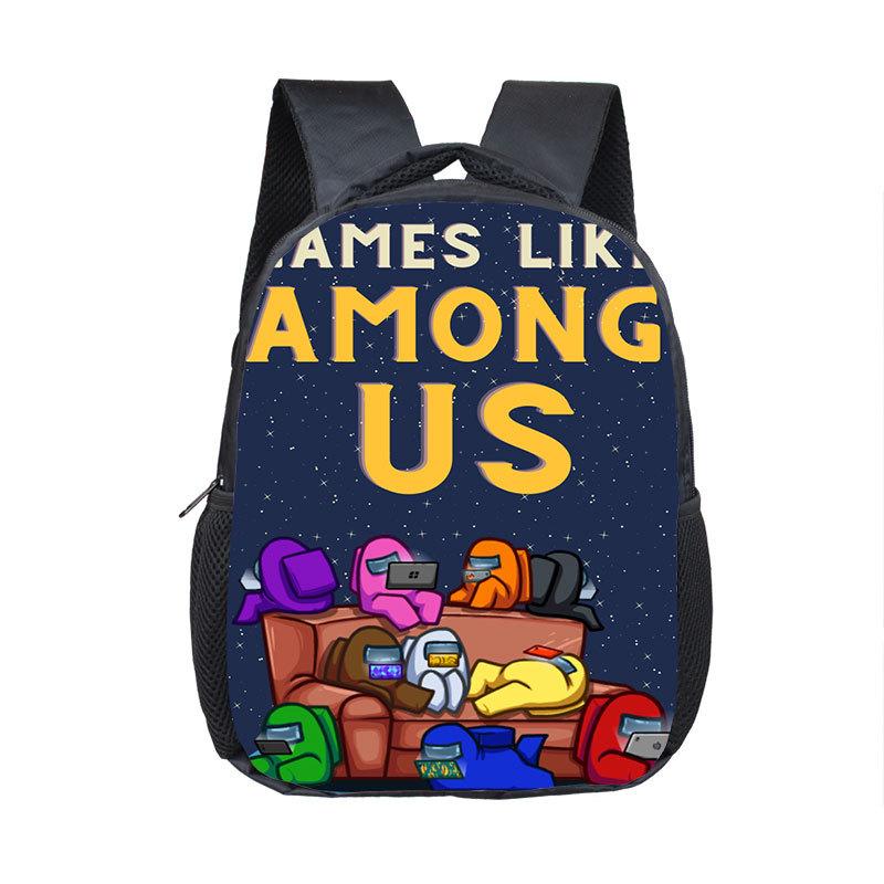 Among US Space Werewolf Killing Primary School Student Schoolbag Dacron Backpack Kindergarten Lightweight Backpack One Piece Dropshipping details Picture
