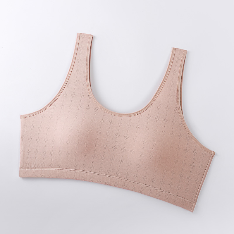 无扣内衣加肥大码中老年一体固定杯背心式棉无钢圈舒适透气背心详情10