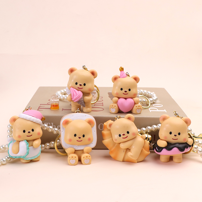 The popular and adorable items are the butter bear, bead chain keychain, dessert bear, pvc figurine, and bear gift details Picture