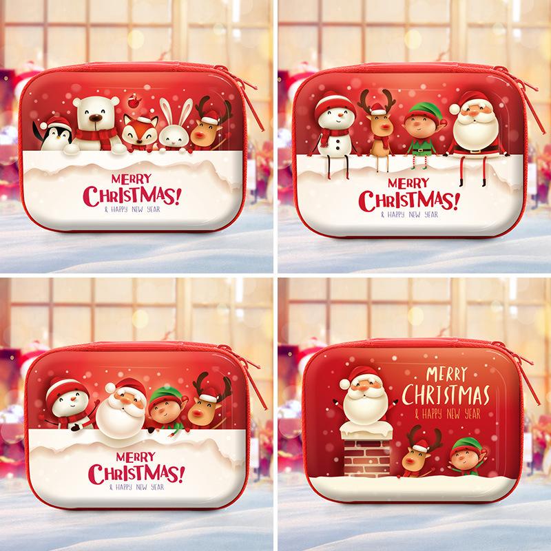 christmas cartoon kindergarten small gift christmas eve promotional small gift rectangular creative small tin with zipper