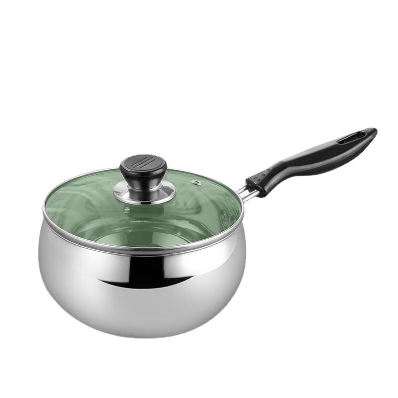 stainless steel gift soup hot milk noodle milk pot single handle double ear thickened composite steel induction cooker small soup pot steamer Item Picture