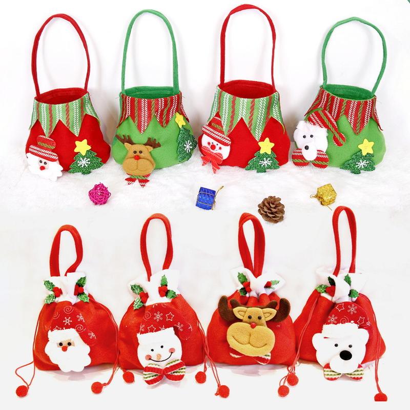 christmas flannel fabric apple bag guest gift candy packaging bag school kindergarten christmas gift bag Item Picture