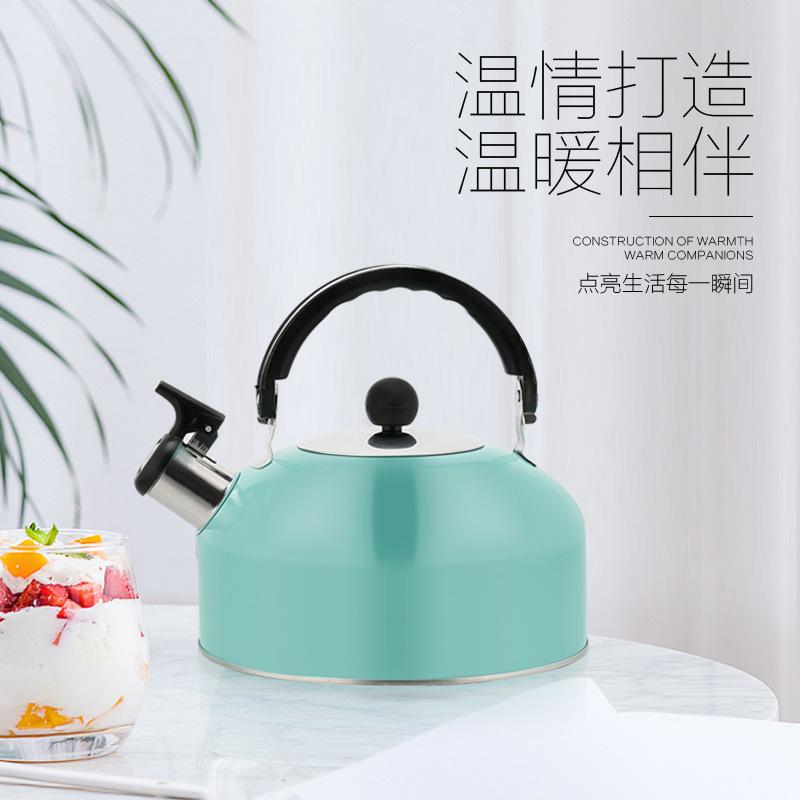 stainless steel sound hemisphere kettle flat bottom large capacity whistling kettle kettle induction cooker universal full figure