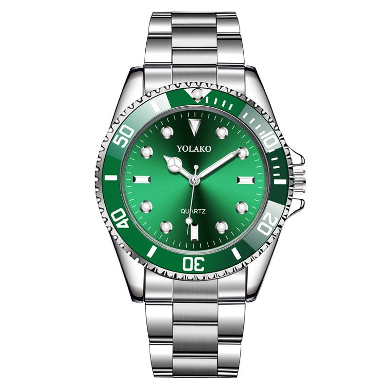 factory wholesale hot green submariner watch men's watch fashion steel strap quartz watch men's watch yolako