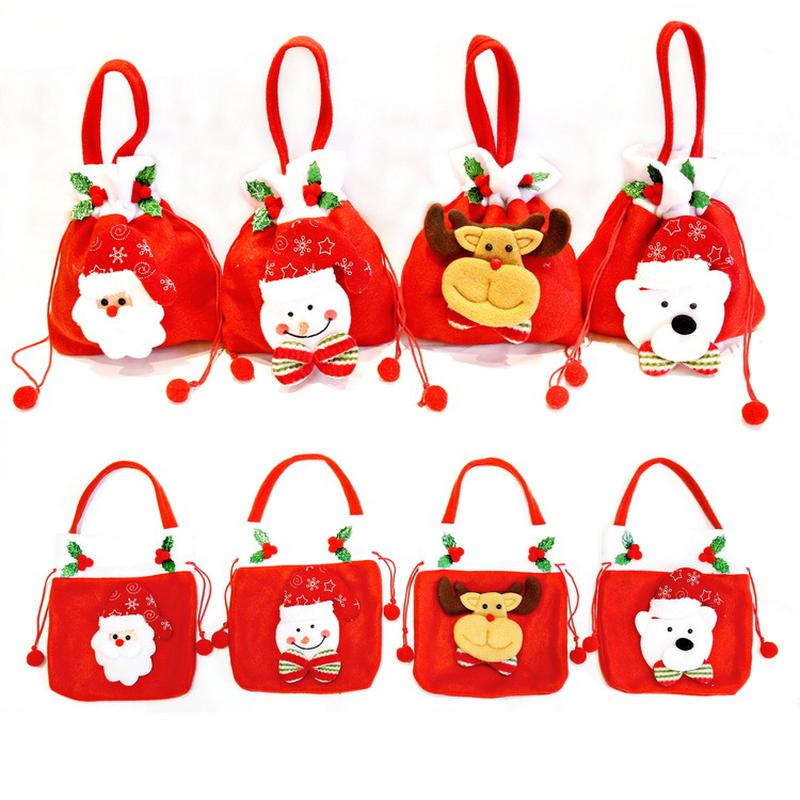 christmas flannel fabric apple bag guest gift candy packaging bag school kindergarten christmas gift bag details Picture