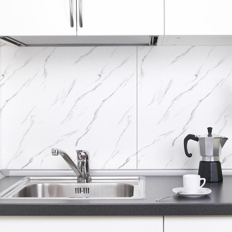 customized kitchen stickers marbling wall self-adhesive sticker waterproof and oil-proof flame-proof wallpaper self-adhesive lampblack stickers full figure