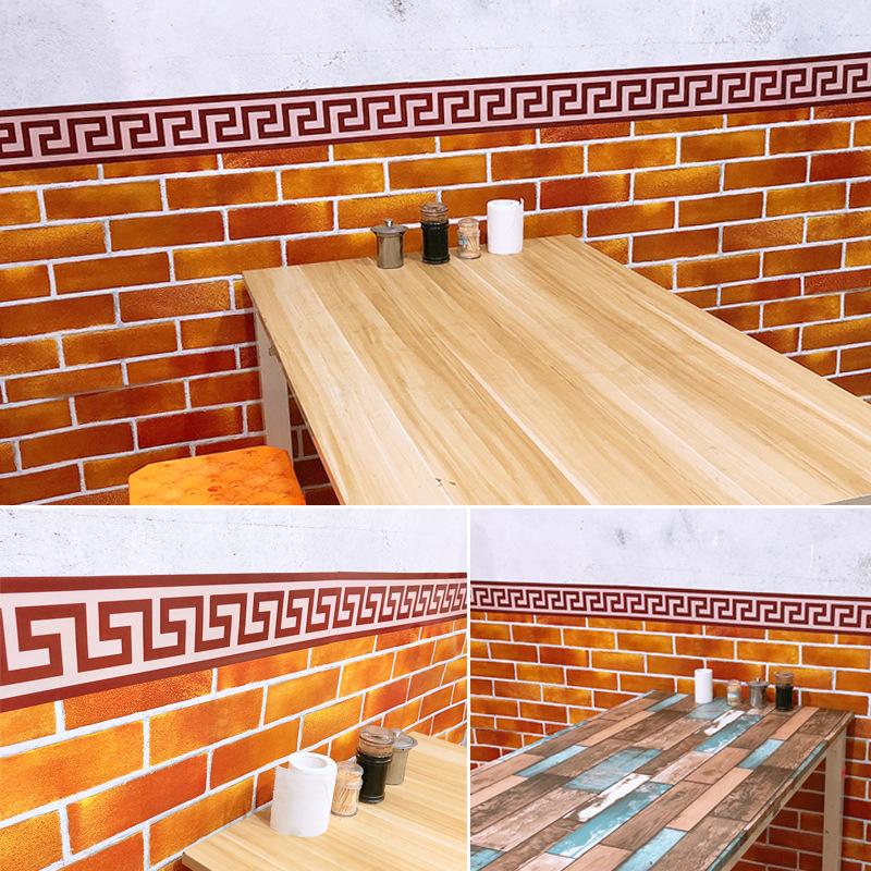 vintage brick pattern self-adhesive wallpaper self-adhesive wallpaper adhesive imitation brick sticker store bedroom living room and dormitory background wallpaper Specification drawing