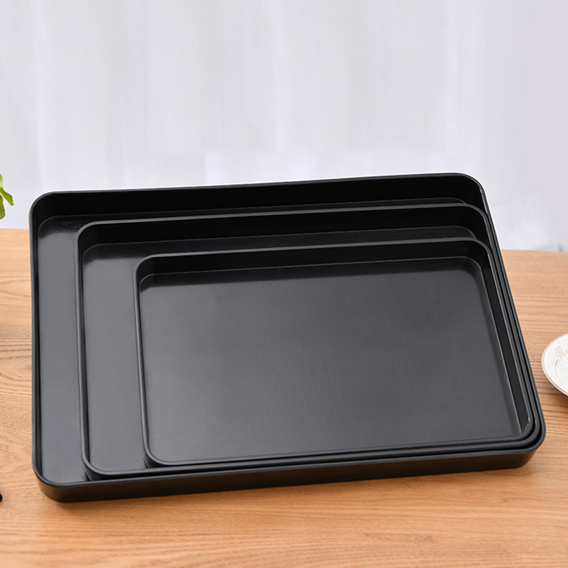 美耐皿密胺仿瓷餐具长方形纯色加厚托盘快餐盘茶盘蛋糕盘加工定制服务