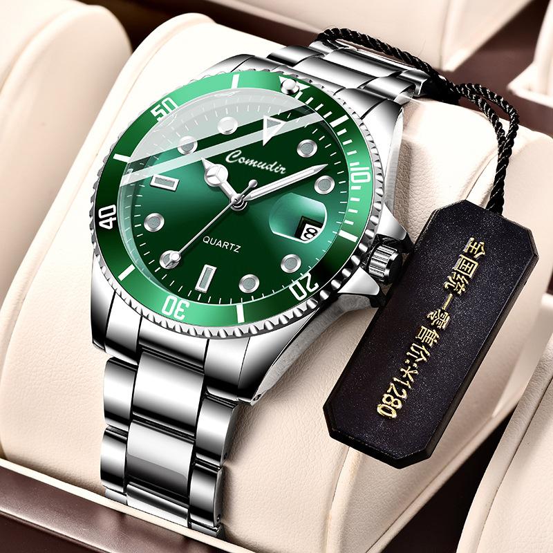 green submariner automatic quartz watch men's watch trendy luminous waterproof sports watch cross-border foreign trade tiktok generation