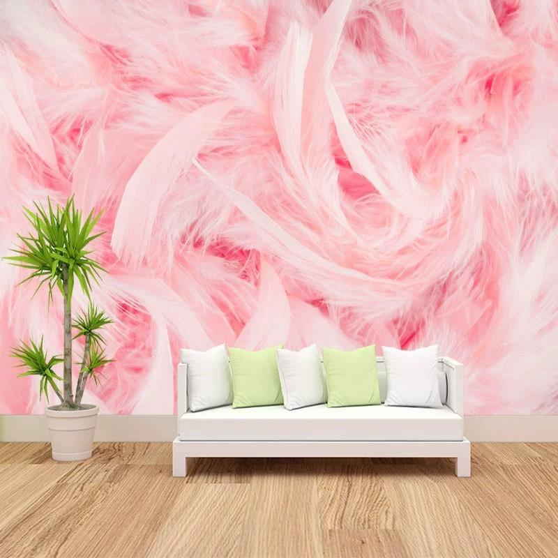 nordic feather wallpaper self-adhesive 8d tv background wall wallpaper living room live studio bedroom wallpaper 3d three-dimensional mural Specification drawing