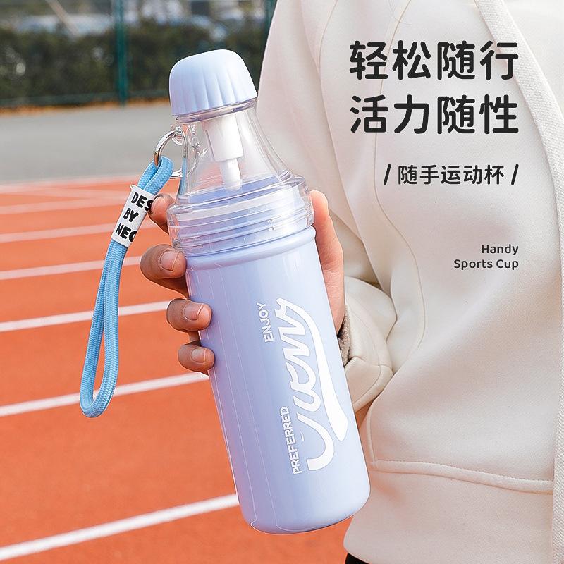 new diy cooled boiled water kettle plastic cup tumbler creative portable removable wooden cup with rope handle sports cup details Picture