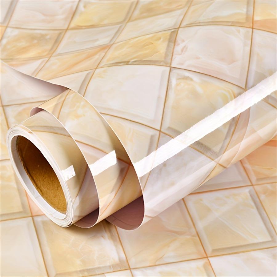 Cross-Border Hot Yellow Glossy Marbling Self-Adhesive Wallpaper Wholesale Kitchen Stove Furniture Renovation Oil Proof Sticker Item Picture