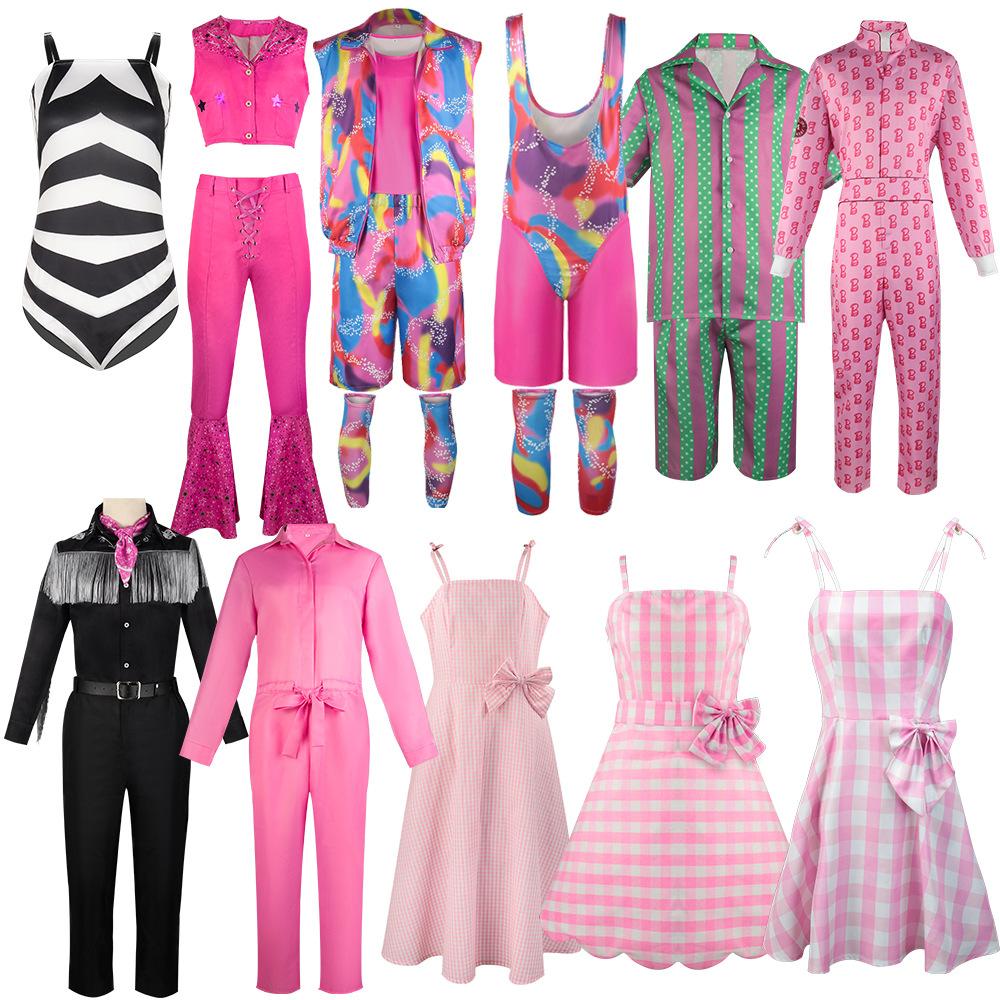 2023 movie barbie cos costume real-life movie barbie dress tight pants cosplay costume
