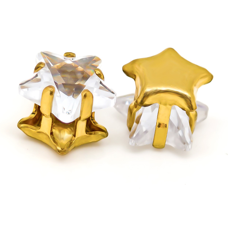 Five-pointed star zircon claw accessories, rough accessories, copper accessories, can be made into ear studs wholesale, mobile phone cases, decorative accessories, nail art ornaments Application Scenario